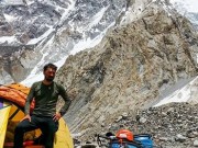 Alex Gavan in Tabara de Baza Broad Peak dupa ascensiunea varfului